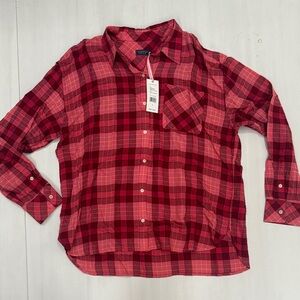 Vineyard Vines Red and Pink Plaid Button Down Shirt